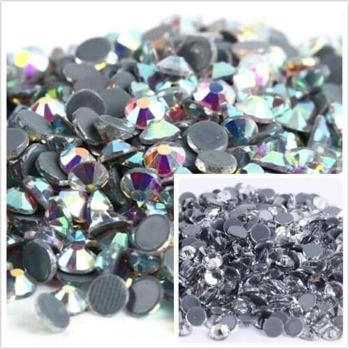 All Sizes AAAAA Quality Strass Flatback Crystal AB HotFix Rhinestones Glass Iron On For Fabric garment Decorations