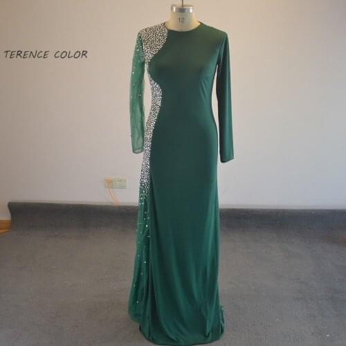 Unique Design Long Sleeves Beading Spandex Mermaid Evening Dresses