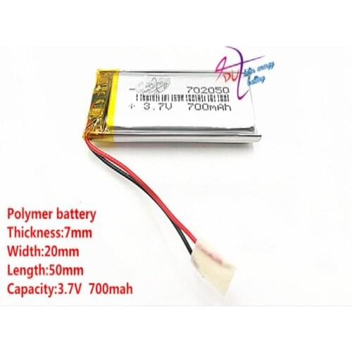 702050 3.7V 700MAH Universal Li-ion battery for tablet pc 7 inch 8 inch 9 inch Mp3 headphone DVD E-book bluetooth camera