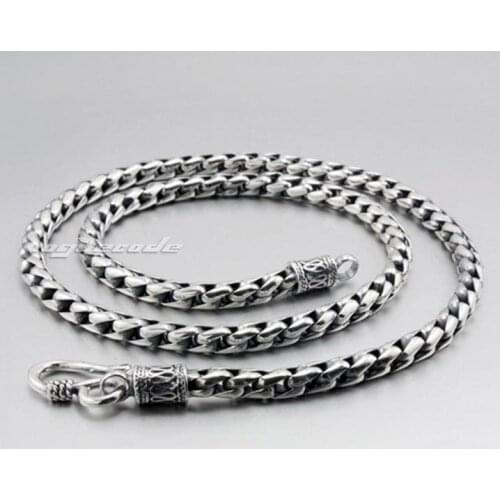 Vintage Retro Fashion Necklace Sold 925 Sterling silver Cool Mens Biker Weaving Type Necklace 8K004