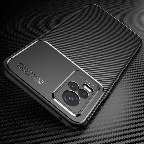 VivoV21E 4G Case Soft Carbon Fiber Shockproof Silicone Case Cover for Vivo V21E V 21E V21 E 2021 4G V2061 Coque Fundas 6.44
