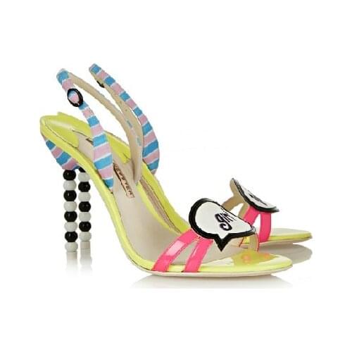 Silla Rulers Girl Talk Beading Sandals Womens Summer Shoes Candy Colors Women Sandal Beads High Heels Cool Open Toe Women Pumps