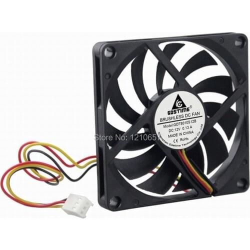 100Pcs/Lot Gdstime DC 12V 3Pin 80mm 8cm 80x80x10mm 8010 Cooling Cooler PC CPU Fans for Computer Case