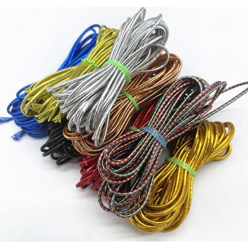 5yards 1.5mm Gold Silver Packing Rope Ornaments String Elastic Cords for Handmade Christmas Gift Packing Crafts DIY