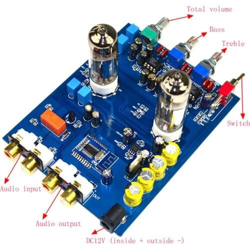 6J5 JRC5532 470UF/25V DC12 Fever HIFI 4.2 Bluetooth Bile Preamp Tone Board YJ