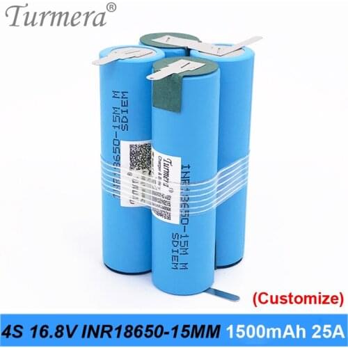 3S 12.6V 4S 16.8V 5S 18V 18650 Battery Pack INR18650-15MM 1500mah 25A Discharge Current for shura screwdriver battery (customize
