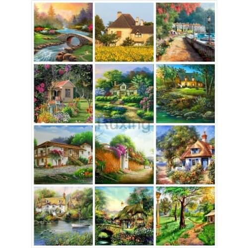 DIY Diamond Painting Animated forest house landscape crystal Cross Stitch Diamond Embroidery handmade products mural Decoration