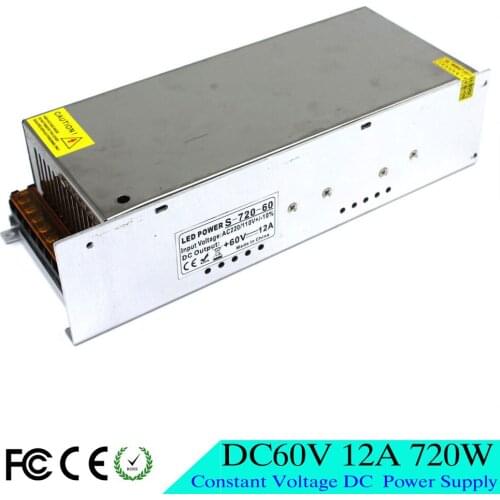 Small Volume Single Output 720W 60V 12A Driver Switching power supply for LED Strip light Industrial Equipment Machine CNC