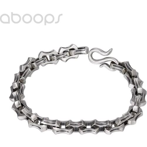 Thick 925 Sterling Silver Link Chain Bracelet for Men Boys,10mm 21cm,Free Shipping