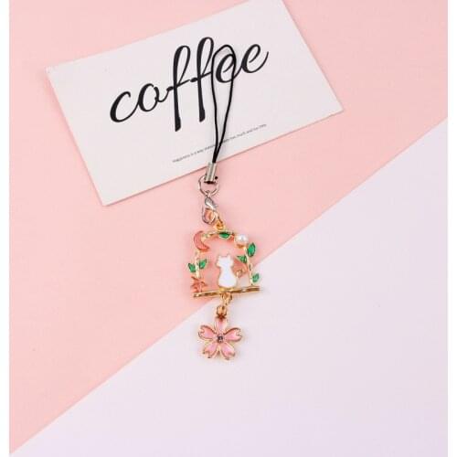 Flower basket cat Carp streamer Shell Rabbit Car Key Chain Ring Enamel Key Holder Women Bag Charm Airpods Accessories