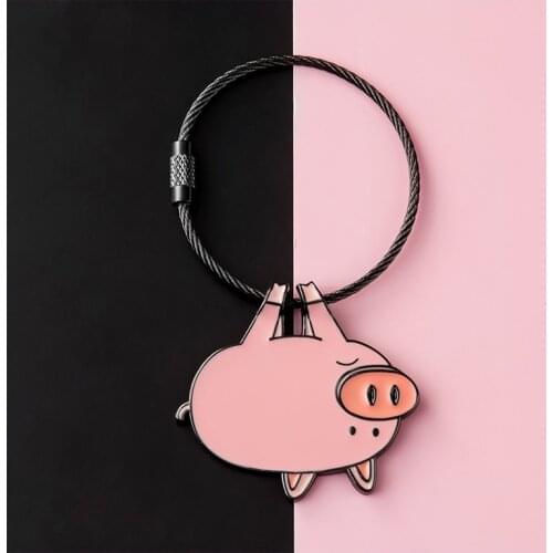 Cute Pig Animal Key Rings Cartoon Fox Women Girl Car Keyring Purse Pendant Bag Charm KeyChain Accessories Couples Gift