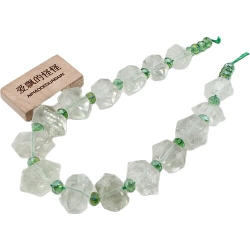 APDGG Natural Green Amethysts Prasiolite Faceted Double Terminated Pointed Beads Crystal 14.5" Strands Jewelry Making DIY