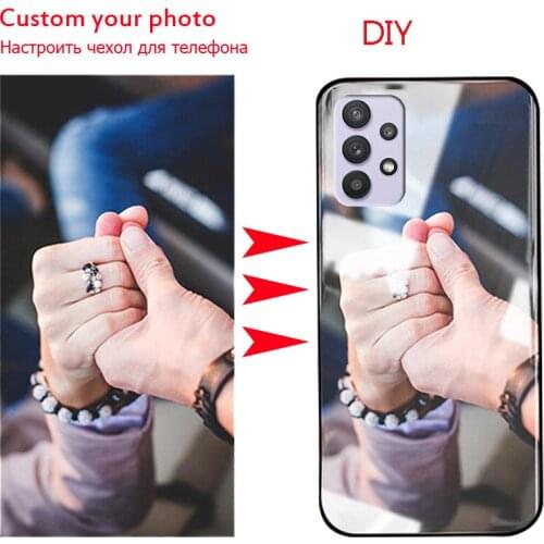 DIY Custom Tempered Glass Phone Case for Samsung A72 A71 A70 A51 A50 A42 A41 A40 A32 A31 A30 A21 A20 A10 S52 A6 2018