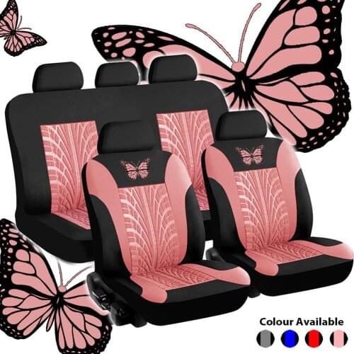 New Hot Universal Car Seat Cover Set Butterfly-Pattern Car Seat Cover Full Set Auto Seat Cover Styling Interior Accessories