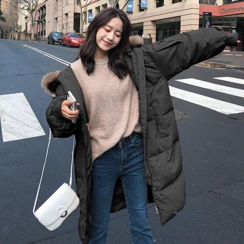 Cotton Girls Long Fund Student Korean Cotton-padded Clothes Thickening Lead Autumn And Winter New Pattern Easy Down Jacket Coat