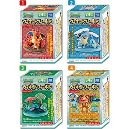TAKARA TOMY Genuine Pokemon Meganium Chikorita Feraligatr Totodile Typhlosion Cyndaquil Action Figure Ornament Model Toys
