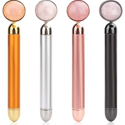 Energy Beauty Bar 24k Golden Vibrating Facial Roller Massager Face Lifting Anti-wrinkle Skin Care Tools Jade Roller