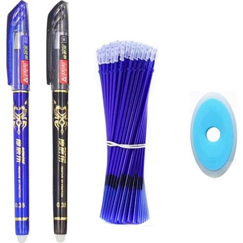 0.5mm Blue Black Ink Gel Pen Erasable Refill Rod Erasable Pen Washable Handle School Writing Stationery Magic Gel Ink Pen