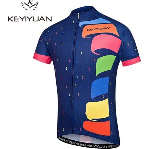 Keyiyuan 100% Polyester Cycling Jersey Pro Team Racing Sport Bicycle Clothing Maillot Ciclismo Breathable Road mtb Bike Jersey