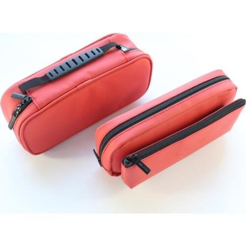 Domikee classic cute fine school PU leather pencil case stationery supplies,large capacity zipper color student pencil bags gift