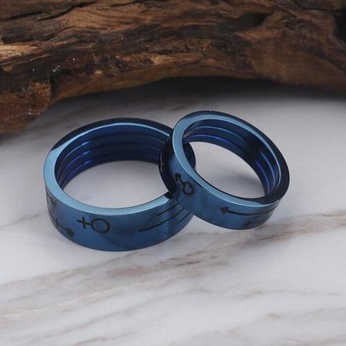 Classic blue titanium steel ring Couple models Wholesale stainless steel ring Jewelry