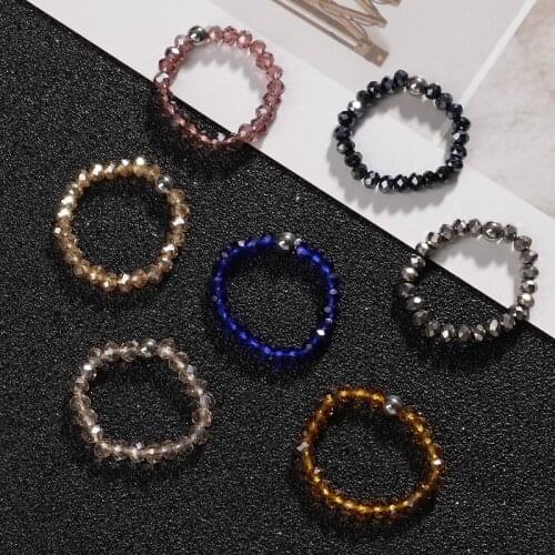 Momiji Boho Natural Stone Wedding Rings for Women Girls Multi Color All Handmade Fashion Jewelry Korean Beaded Rings Wholesale