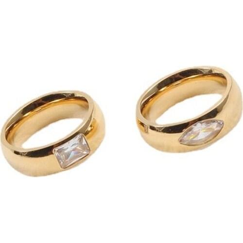 Stainless Steel Ring Geometric Minority Design Gold Gift For Women Aesthetic Gothic Style Fashion Accessories 2021 Trend Jewelry