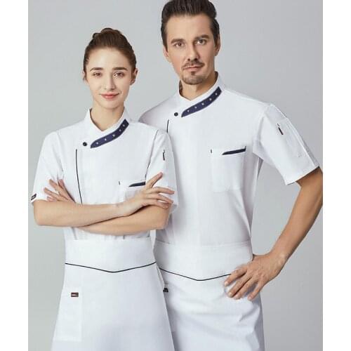 Hotel Chef Overalls Summer Short-Sleeved Men Women Sweat-Absorbent Breathable Clothes Western Restaurant Western-Style Chef