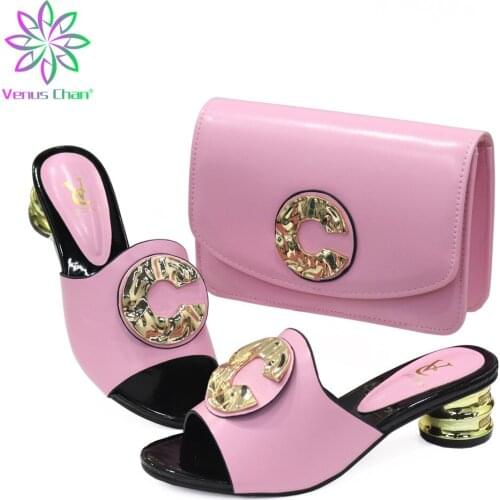 Pretty Italian Women Shoes and Bag Set with Shinning Crystal 2020 Summer High Quality Afrian Lady Shoes and Bag Set for Party