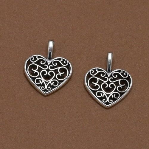 50pcs/lot Hollow Heart-shaped Pendant Design Fashion Gold Silver Jewelry Gift for Lover Metal Craft MX 003