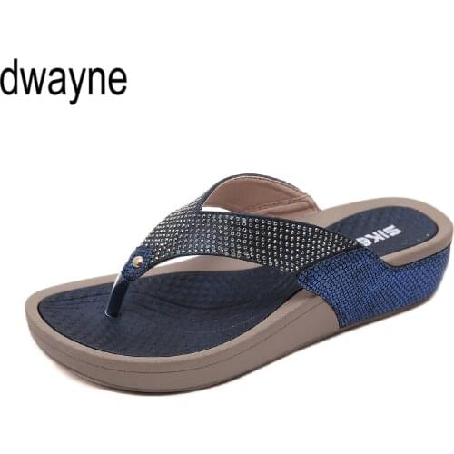 Summer Sandals Women Feminine Mujer Wedge Heels Platform Sandals Lady Fashion Flip Flops Thong Beach Slippers Shoes 569