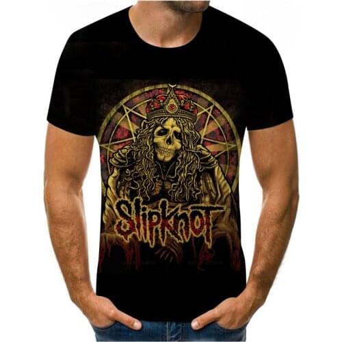 2021 Summer Fashion Trend Skull Head Pattern 3D Printing Mens All-match Casual T-shirt Clothing