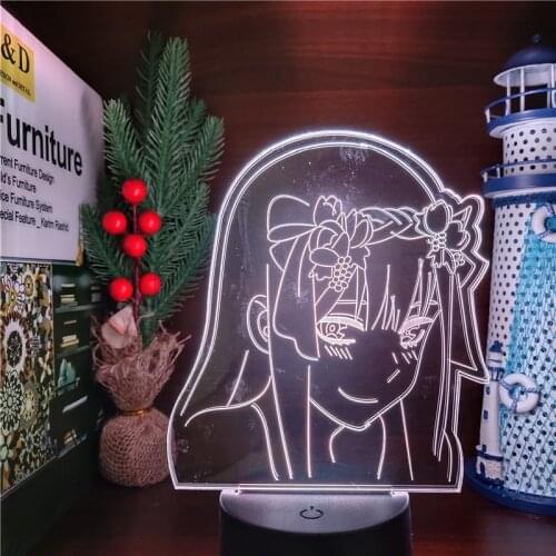 Darling in the FRANXX Zero Two Anime 3d Night Lights 002 Girl Cute Led Lamp Xmas Gift Bedroom Lighting Colorful Visual Lampara