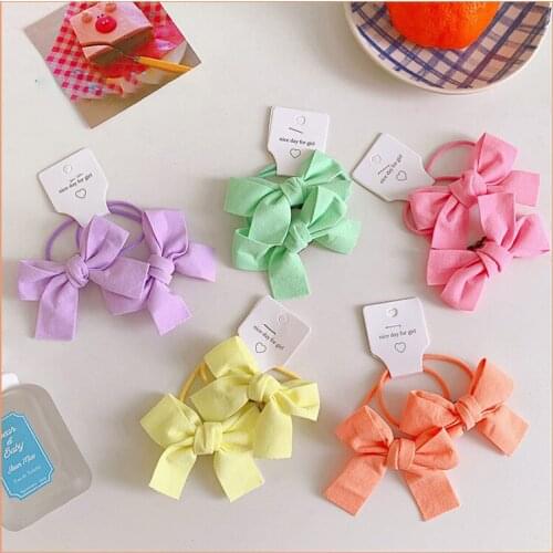 Cute Bows For Girl Hair Accessories Sweet Candy Colored Hair Rope korean Hair Accessories For Girls Rubber Bands Birthday Gift