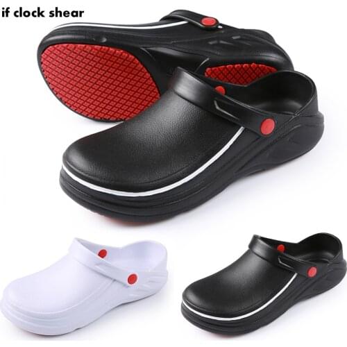 IF new High Quality Non-slip Waterproof Oil-proof Kitchen Work Shoes Chef Master EVA Cook Hotel Restaurant Slippers Flat Sandals