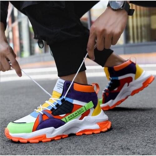 New Fashion Shoes For Men Casual High Top Chunky Sneakers Mens Trainers Tendencia 2020 Breathable Designer Zapatillas De Hombre