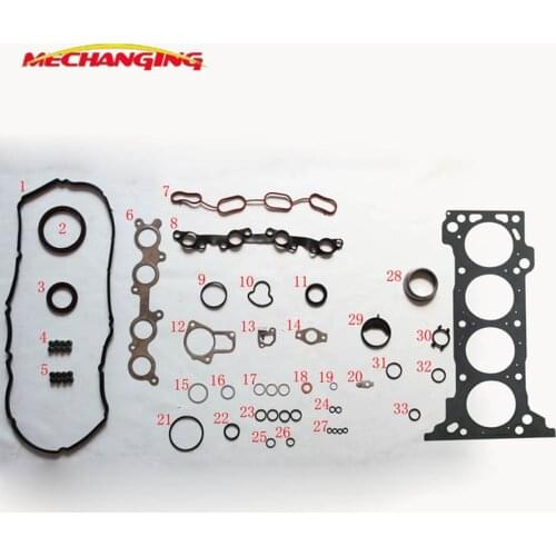 1TR-FE 1TRFE 1TR Full Set Engine Rebuilding Kits Engine seal Gasket kit For TOYOTA HILUX III KIJANG INNOVA 2.0 Metal 04111-75990