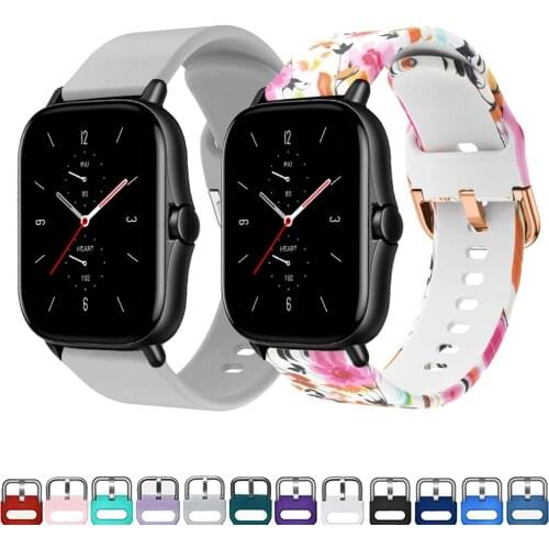 Silicone Strap for amazfit GTS 2e 2 mini amazfit bip/pace stratos 2/2s/3 GTR 47mm 42mm 2/2e band 20/22mm Bracelet S/L size