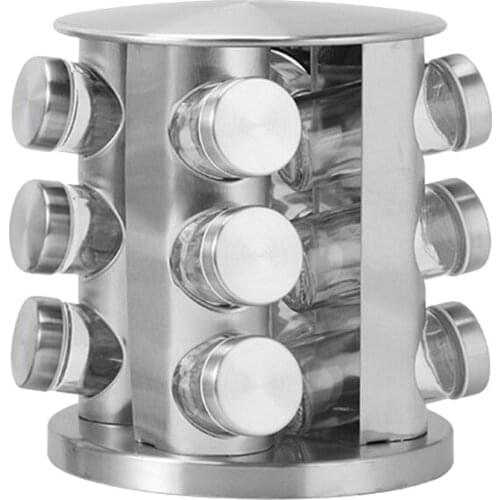 Spice Rack,12-Jar Revolving Countertop Spice Tower,Seasoning Storage Organization,Free Standing Spice Storage Organiser-ABUX