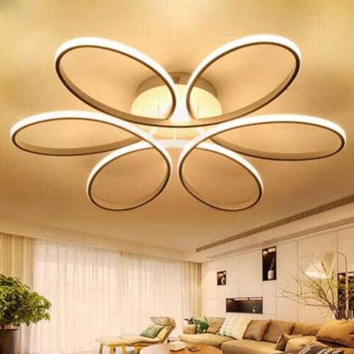 Bedroom lamp warm romantic minimalist postmodern style home flower Nordic led home bedroom ceiling lamp living room led lighting