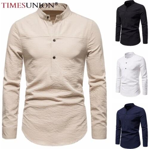 Мужские льняные рубашки Timesunion China At AliExpress