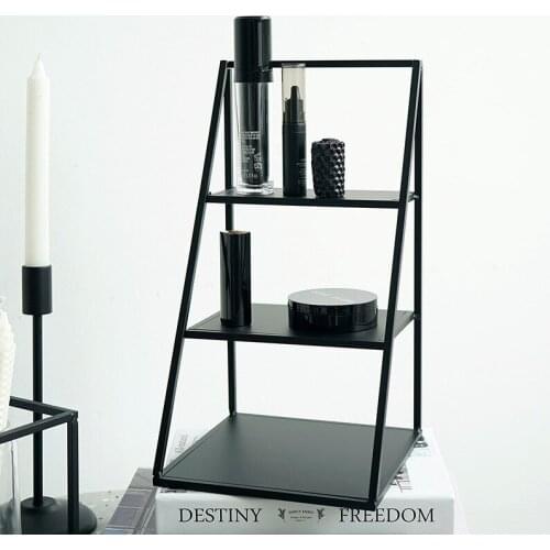 3 Layers Storage Racks for Makeup/Sundries/Perfume Table Black Metal Cupcake Holder 31*17cm Dressing Table Decoration