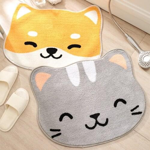 Bathroom Door Entrance Mat Cartoon Cat Bath Rug Bathroom Non-Slip Mat Toilet Mat Entrance Door Absorbent Mat Anti-slip Door Mat