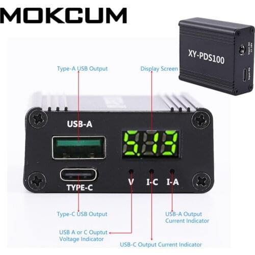 Dual USB Charging Module 20V 5A 100W Voltage Converter Type-C QC2/QC3/FCP/SCP/PPS/LVDC/PE1.1/PE2.1/PD Charging Protocol