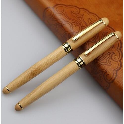 1 Set Engraved Bamboo Ballpoint Pen Box Case Custom Crystal Pen Wedding Favors Fathers Day Back To School Gift