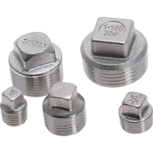 1pcs Tube Plug Accessories Male Thread 1/4'' 3/8" 1/2'' 3/4" 1" 304 Stainless Steel cap pipe Plumbing Fittings