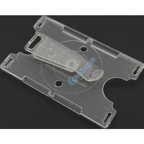 10 Pcs / Lot Transparent Adjustable 2 in 1 Business Office Name Tag Card Badge Holder Rigid Clear Plastic Cards