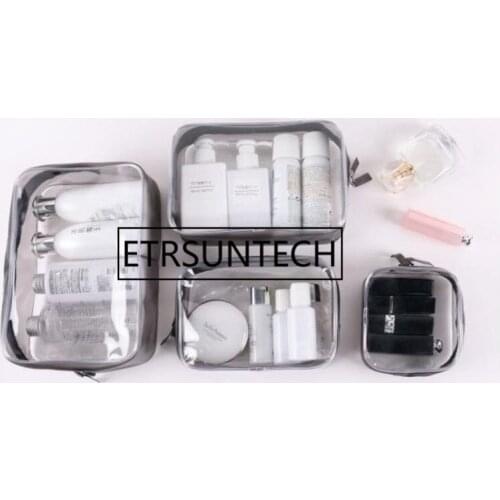 100PCS Clear Storage Bags Cosmetic Bag Travel Makeup Bags Waterproof Clothes Suitcase Zip Slide Toiletries Wash Pouch