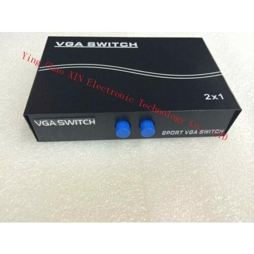 2 In 1 Out Mini 2 Port VGA Selector Box VGA/SVGA Manual Sharing Selector Switch Box Switcher Splitter for LCD PC Monitor