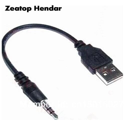 200pcs 3.5mm Male to USB Male DATA Sync Connector Cable Adapter for iPod Shuffle 2nd Gen mp3 mp4 phone